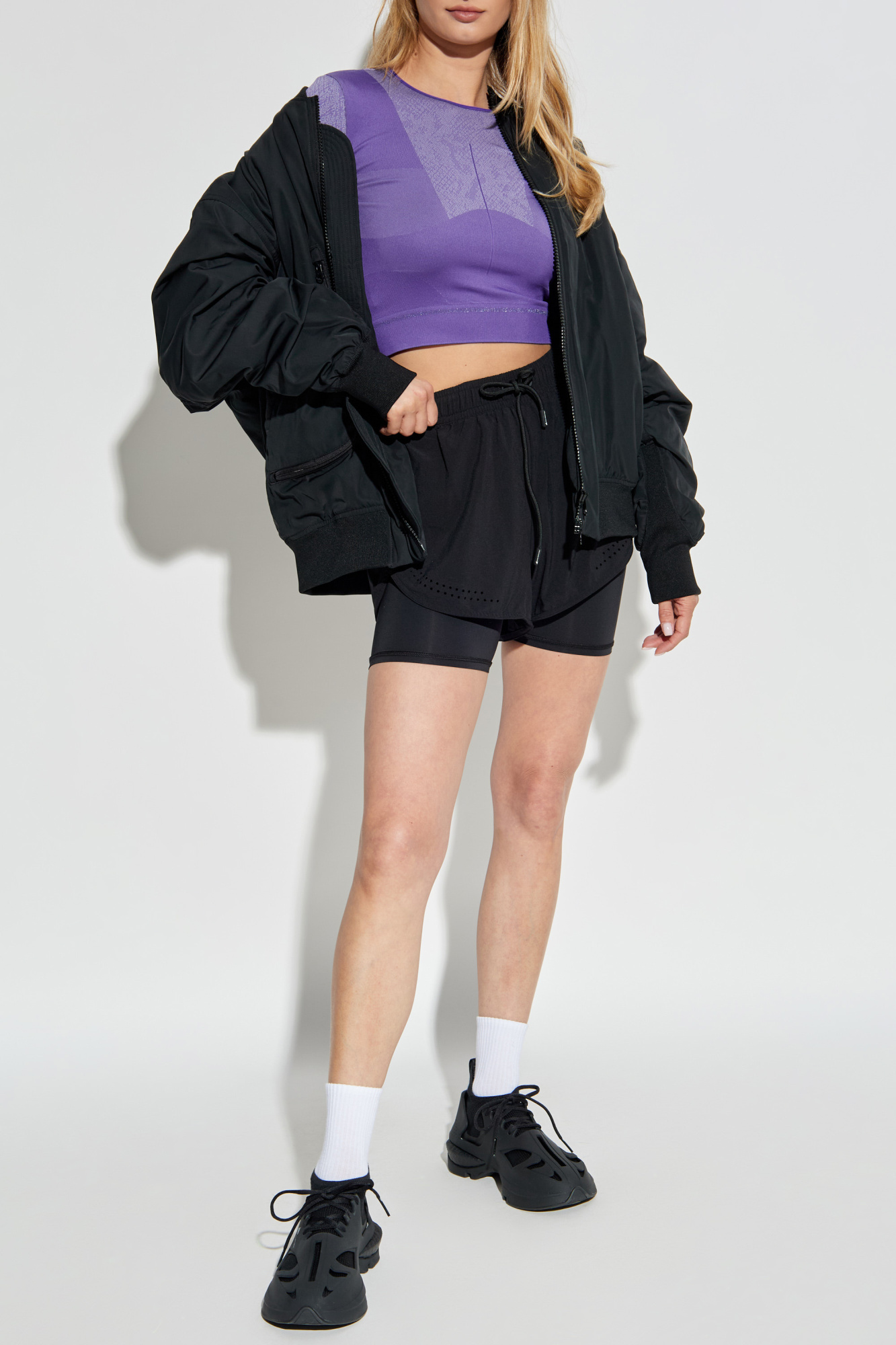 Ameri　MEDI REVERSIBLE LONG TOP Fioletowy Top treningowy z długimi rękawami ADIDAS by Stella